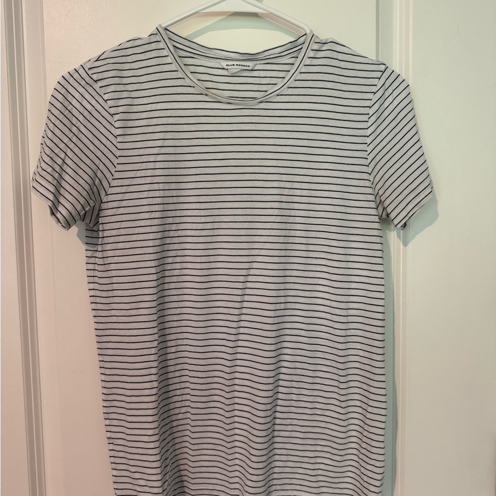 Club Monaco Black and White Short Sleeve Tee
